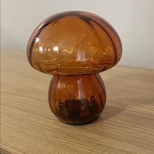Amber Glass Mushroom Lamp